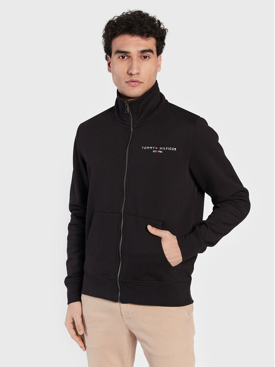 Tommy Hilfiger Bluză Logo MW0MW29327 Negru Regular Fit