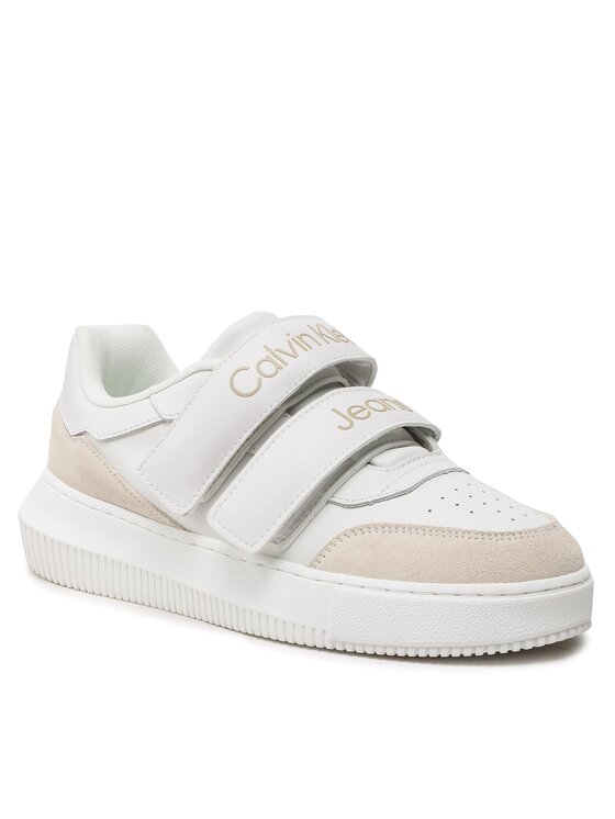Calvin Klein Jeans Calvin Klein Jeans Laisvalaikio batai Chunky Cupsole Lth Velcro YW0YW00879 Balta