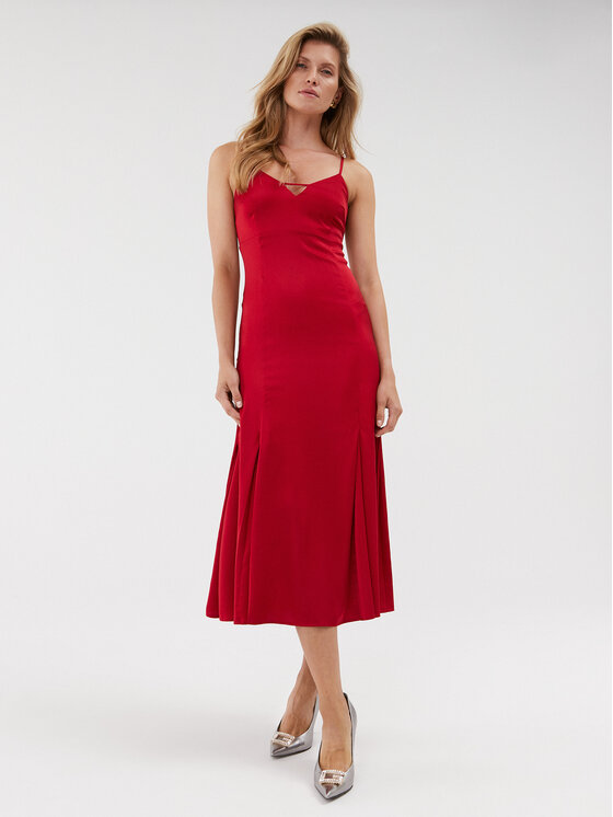 Guess Guess Sukienka codzienna W3BK0T WEFC2 Czerwony Regular Fit