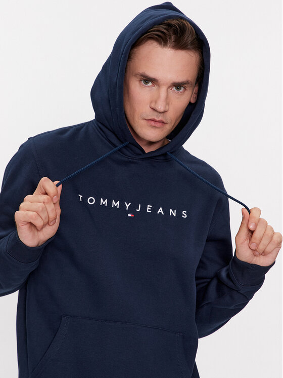 Tommy Jeans Sweatshirt Linear Logo DM0DM17985 Dunkelblau Regular Fit Modivo