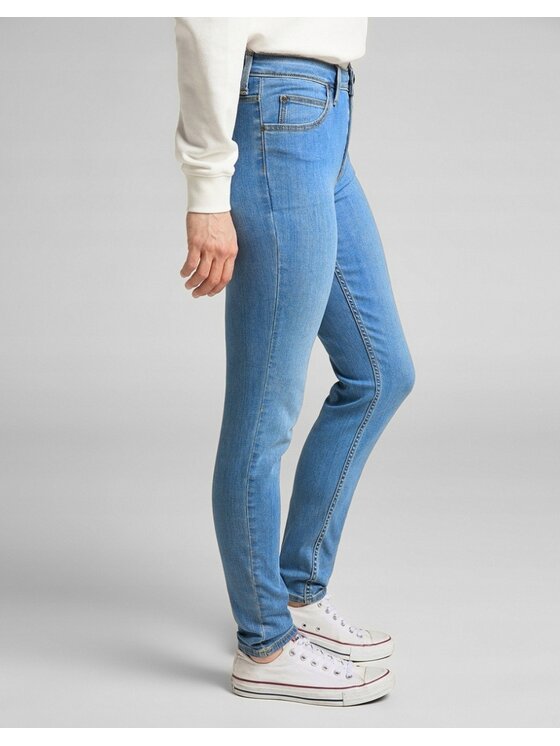 Lee Lee Jeansy Scarlett High Niebieski Skinny Fit