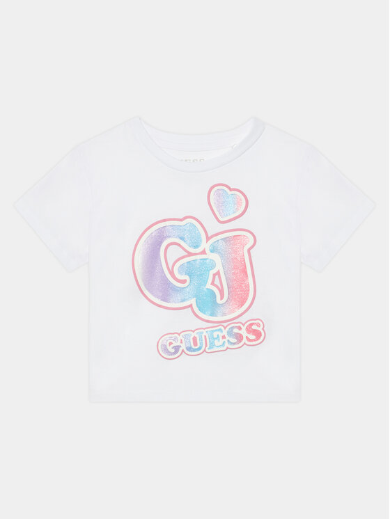 Guess T-krekls K4RI28 K8HM0 Balts Boxy Fit