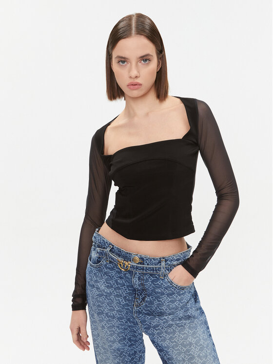 Pinko Blúzka Soul 102564 A1EG Čierna Regular Fit