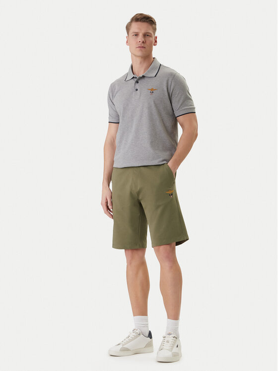 Aeronautica Militare Aeronautica Militare Sportovní kraťasy 261BF0032UF00674 Zelená Regular Fit
