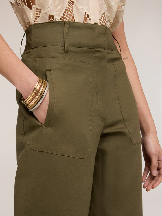 Motivi Motivi Pantaloni di tessuto P02JQ004645N035 Verde Cropp Fit