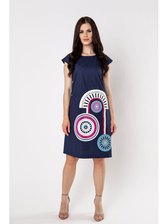 QUIOSQUE QUIOSQUE Každodenní šaty LUNA DRESS Tmavomodrá Regular Fit