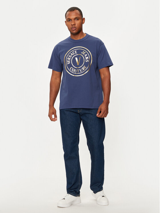 Versace Jeans Couture Versace Jeans Couture T-shirt 77GAHT01 Tamnoplava Regular Fit