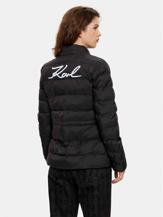 KARL LAGERFELD KARL LAGERFELD Pehelykabát 246W1513 Fekete Slim Fit