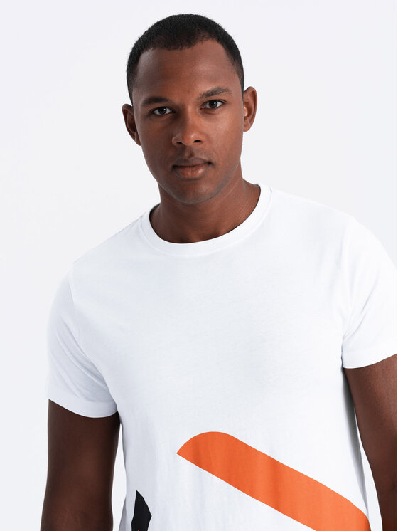 Ombre Ombre T-Shirt OM-TSPT-0219 Biały Regular Fit