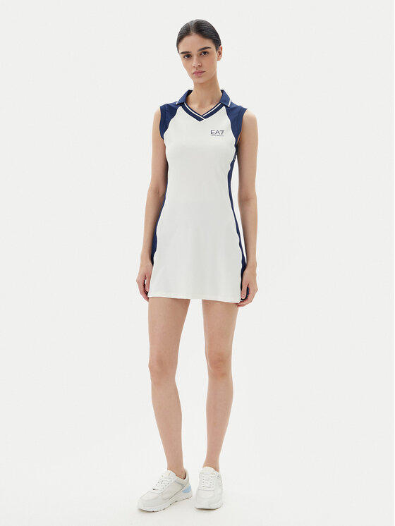 EA7 Emporio Armani EA7 Emporio Armani Tenisové šaty 7W000326 AF13282 M0058 Bílá Slim Fit