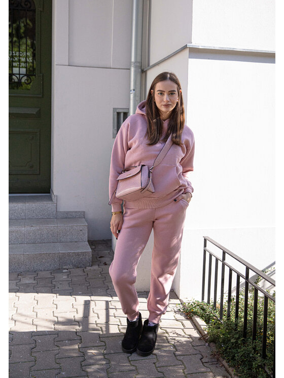 DKaren Sport DKaren Sport Komplet bluza i spodnie materiałowe Randi Różowy Classic Fit