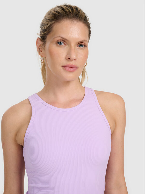 4F 4F Tank top SMART OFFICE Fioletowy jasny Slim Fit