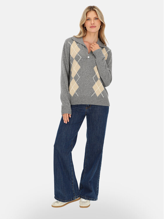 L’AF L’AF Sweter Den Szary Regular Fit