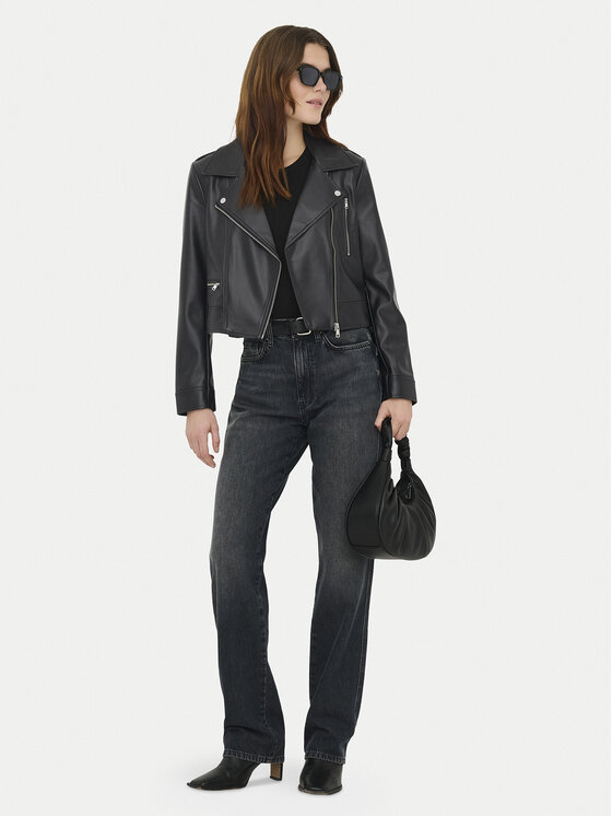 ONLY ONLY Яке от имитация на кожа Carmen 15361396 Черен Regular Fit