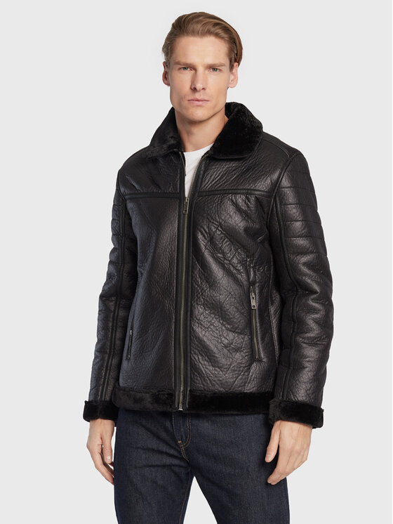 Brave Soul Brave Soul Dirbtinės odos striukė MJK-OUT Juoda Regular Fit