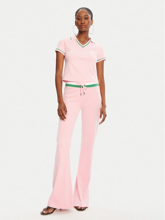 Juicy Couture Juicy Couture Тениска с яка и копчета JCWCT225355 Розов Regular Fit