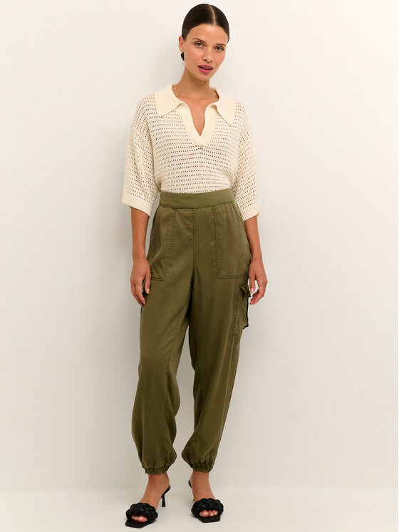Kaffe Kaffe Παντελόνι υφασμάτινο Zilia 10507507 Πράσινο Relaxed Fit