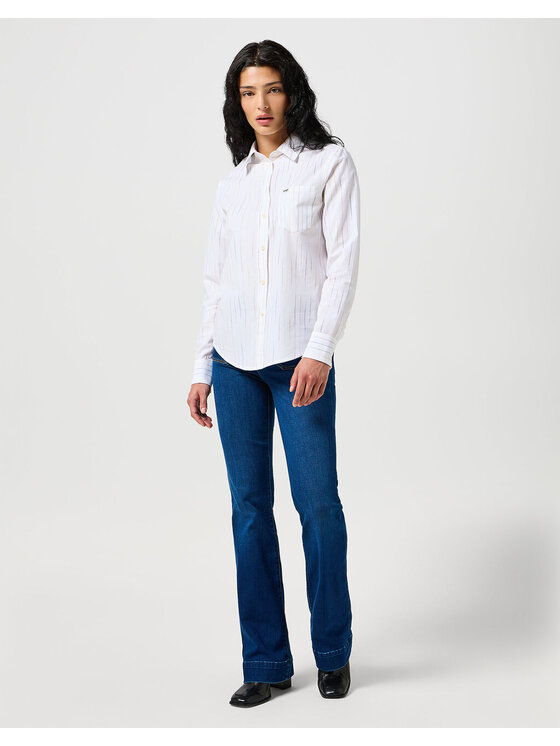Wrangler Wrangler Koszula 1 Pocket Shirt 112356733 Biały Regular Fit