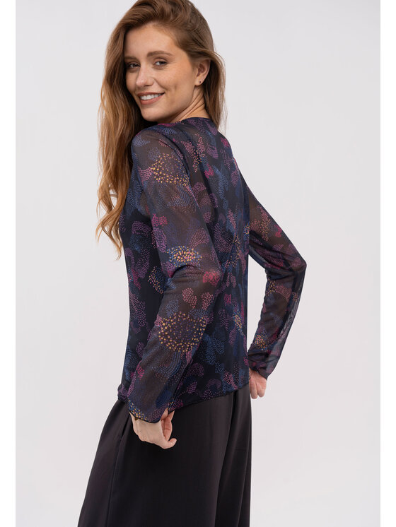 Volcano Volcano Longsleeve L-BAILA Czarny Regular Fit