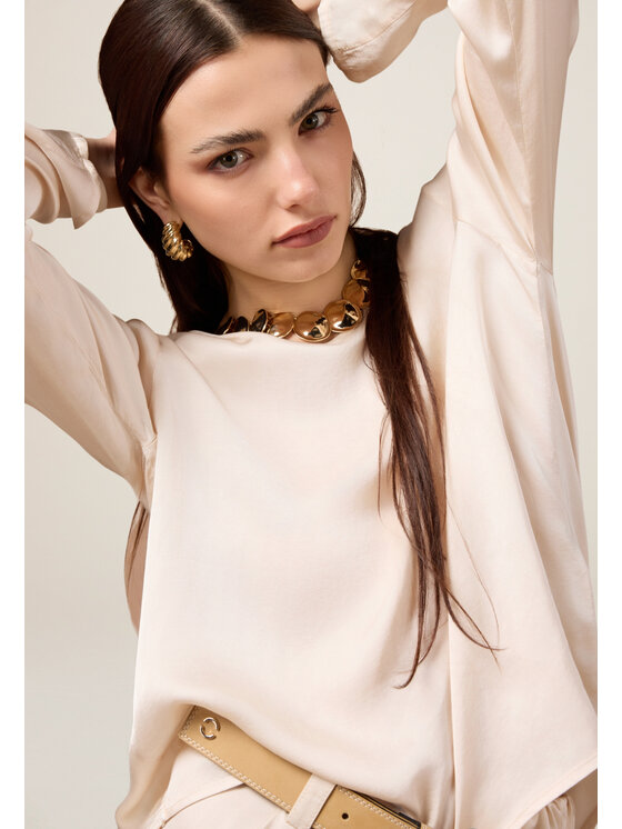 Oltre Oltre Blusa 2478R003041N002 Bianco A-Line Fit