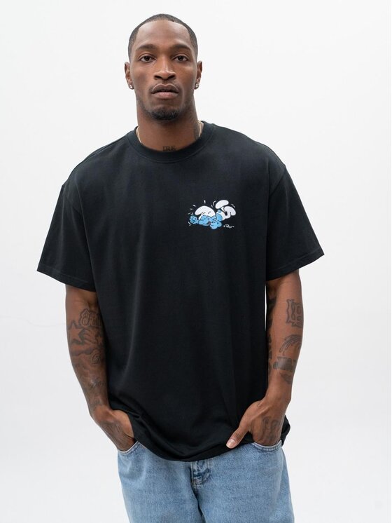 Smerfy Smerfy T-Shirt 119755 Czarny Oversize