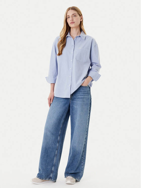 Guess Jeans Guess Jeans Top 165629 Modrá Classic Fit