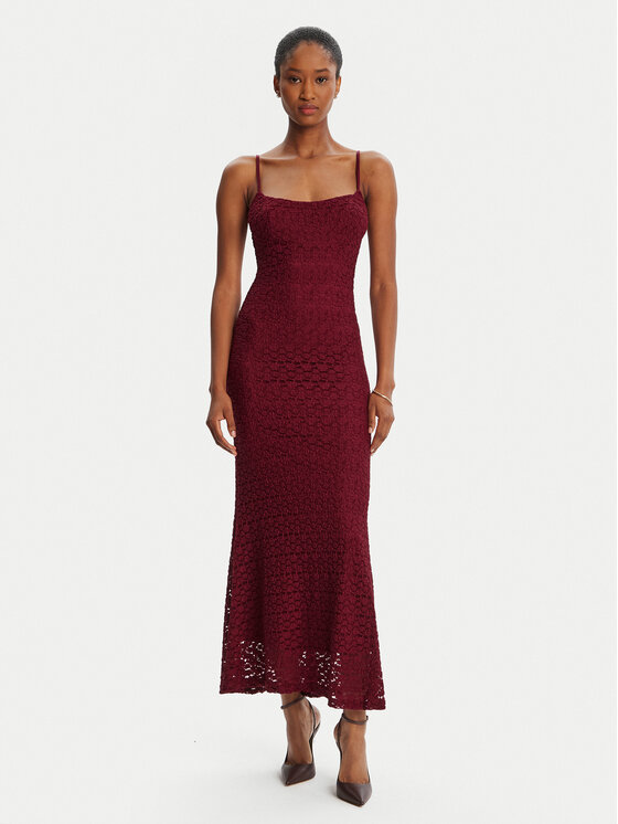 Bardot Bardot Koktélruha Adoni Mesh 57998DB1 Bordó Regular Fit