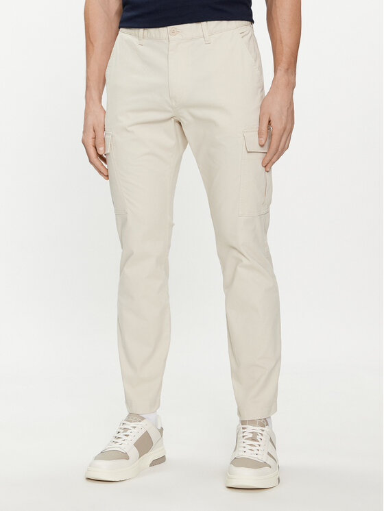 Tommy Jeans Pantaloni din material Austin DM0DM18940 Bej Slim Fit