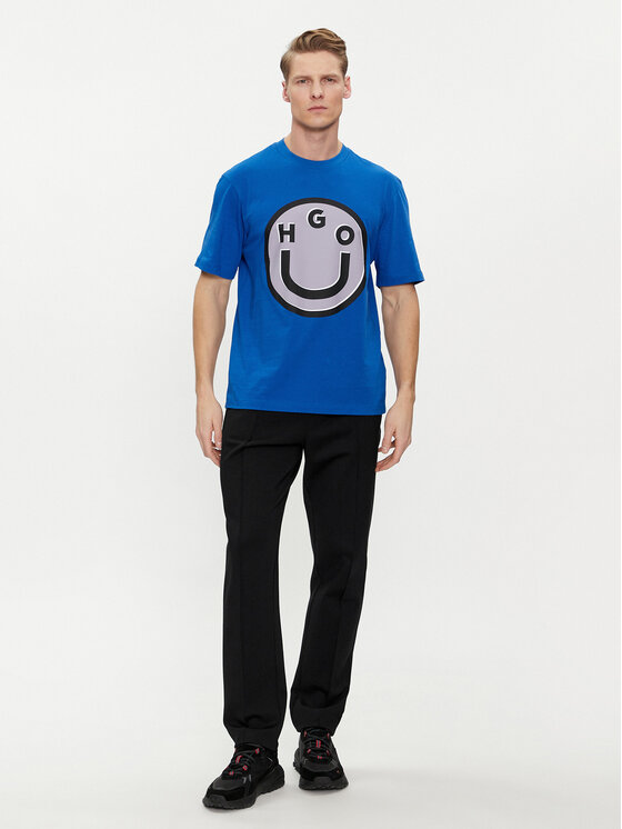 HUGO Hugo T-Shirt Nimper 50513189 Modrá Regular Fit