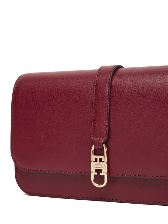 Tommy Hilfiger Tommy Hilfiger Дамска чанта Th Libre Flap Crossover AW0AW17723 Бордо