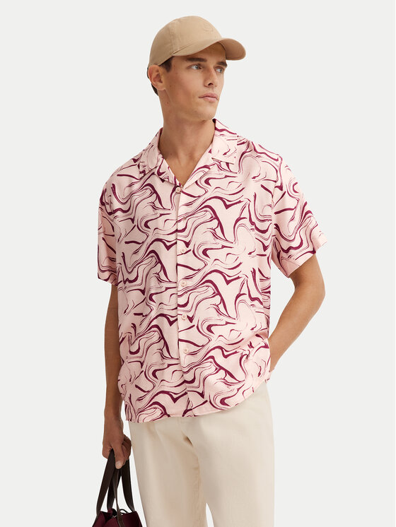 Bugatti Bugatti Camicia 9253-78956C Rosso Comfortable Fit