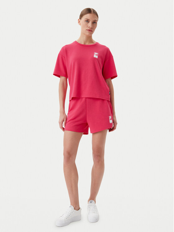 Fila Fila Тишърт Lisakovsk FAW1044 Розов Loose Fit