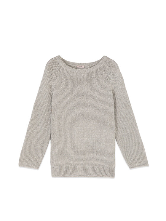 Oltre Oltre Sweter M036J005338N013 Srebrny Regular Fit