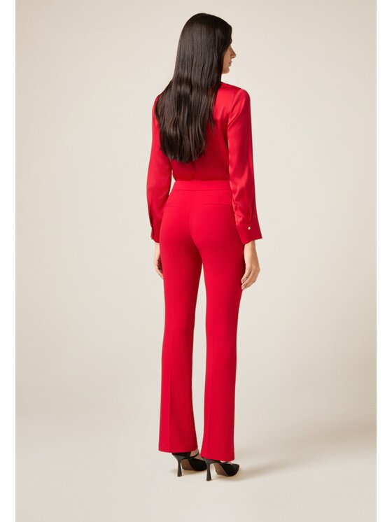 Oltre Oltre Pantaloni di tessuto P088R008734N016 Rosso Flare Fit