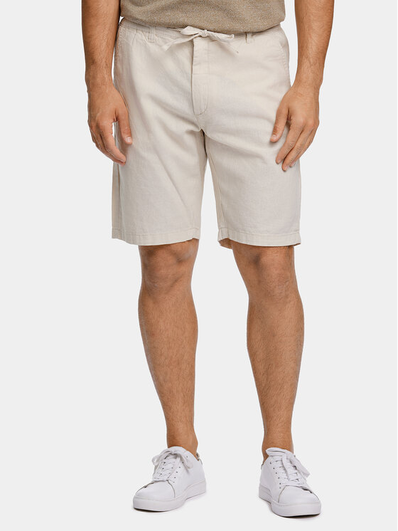 Lindbergh Lindbergh Šortky z materiálu 30-508003 Béžová Relaxed Fit