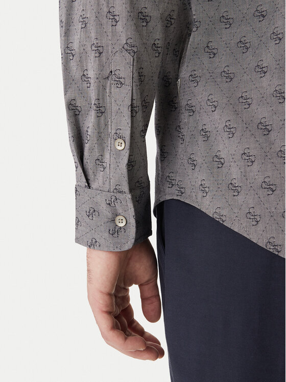 Guess Guess Риза M6GH18 W1713 Сив Regular Fit