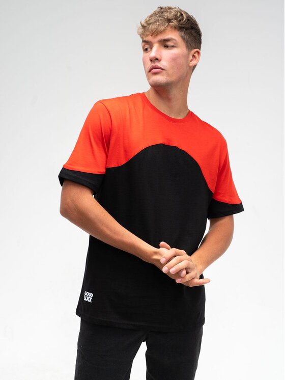 Good Luck Good Luck T-Shirt Koszulka Męska Z Krótkim Rękawem tonalna Shoulder Pad M Czarny Regular Fit