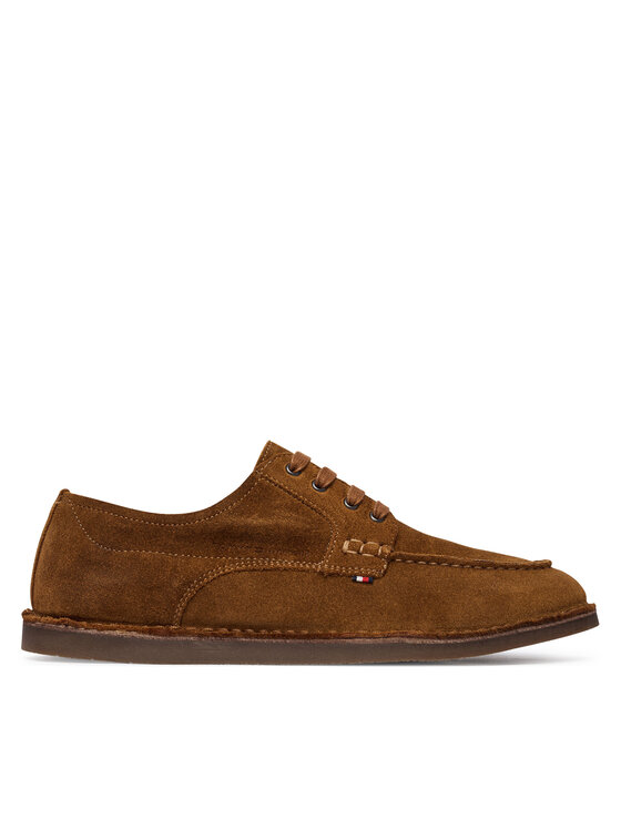 Tommy Hilfiger Tommy Hilfiger Félcipő Stitchdown Suede Derby FM0FM05841 Barna