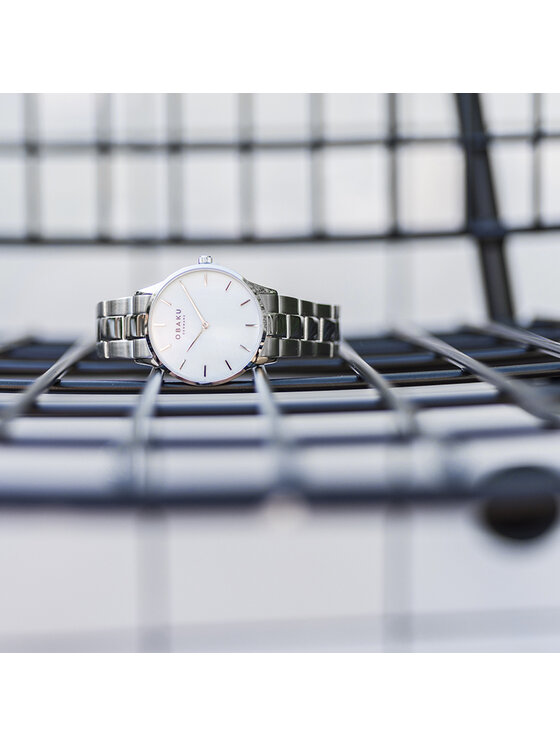 Obaku Obaku Zegarek V247LXCWSC Srebrny