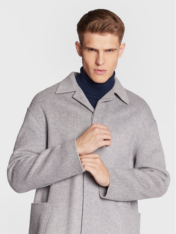 Calvin Klein Calvin Klein Płaszcz wełniany K10K109549 Szary Regular Fit