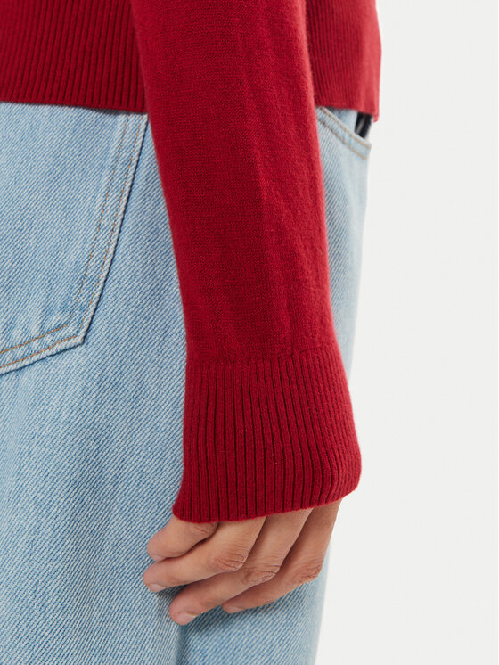 Tommy Jeans Tommy Jeans Pulover Essential DW0DW17254 Rdeča Regular Fit