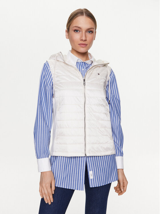 Tommy Hilfiger Tommy Hilfiger Brezrokavnik WW0WW38071 Écru Regular Fit