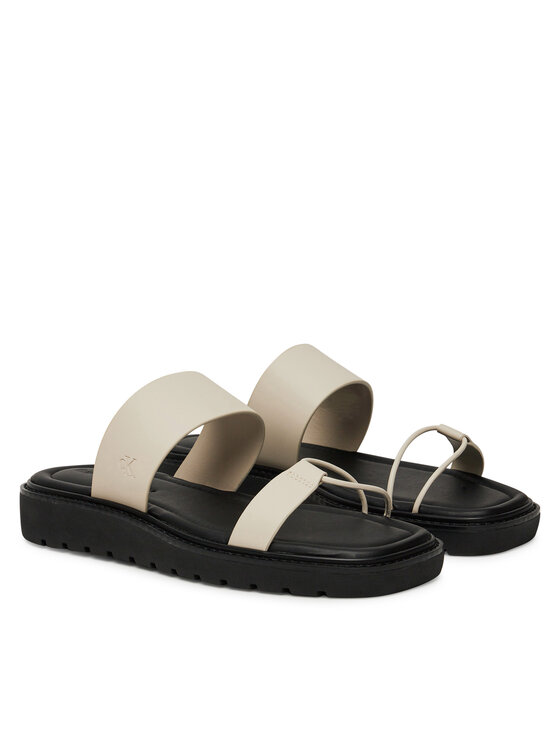 Calvin Klein Jeans Calvin Klein Jeans Klapki Rope Sandal Soft Lth Mg YW0YW01864 Écru