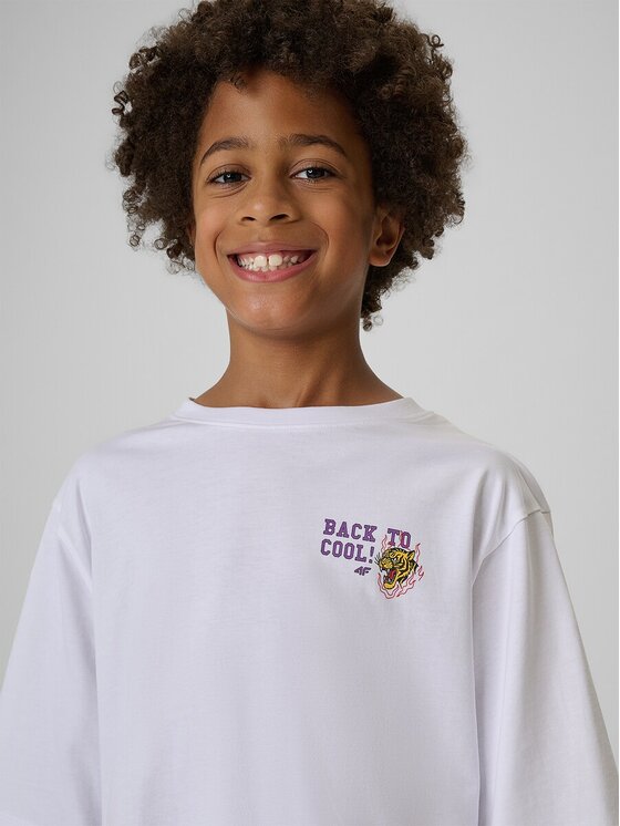 4F 4F T-Shirt 4FJRAW26TTSHM4527-10S Bílá Regular Fit