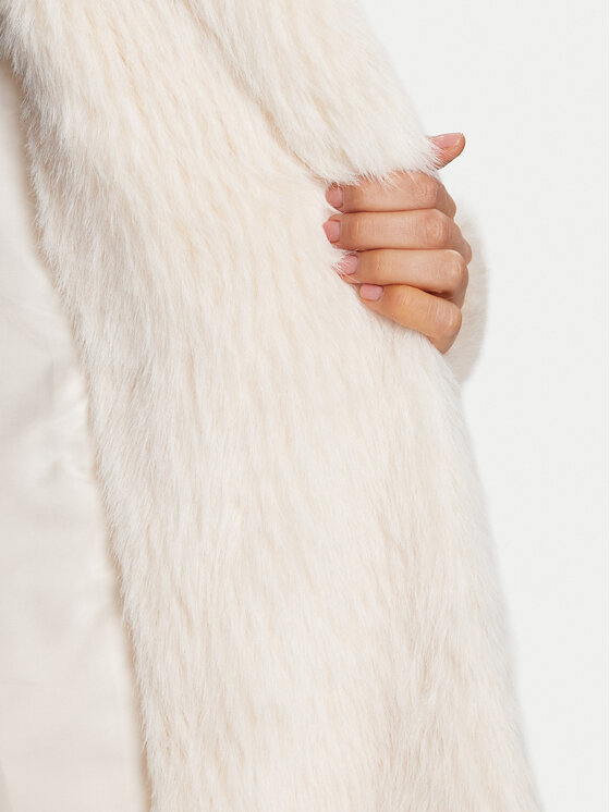 Eleh Eleh Кожено палто Bianco Panna EFW250385 Екрю Regular Fit