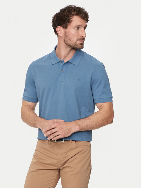 Boss Tricou polo Pallas 50468301 Albastru Regular Fit
