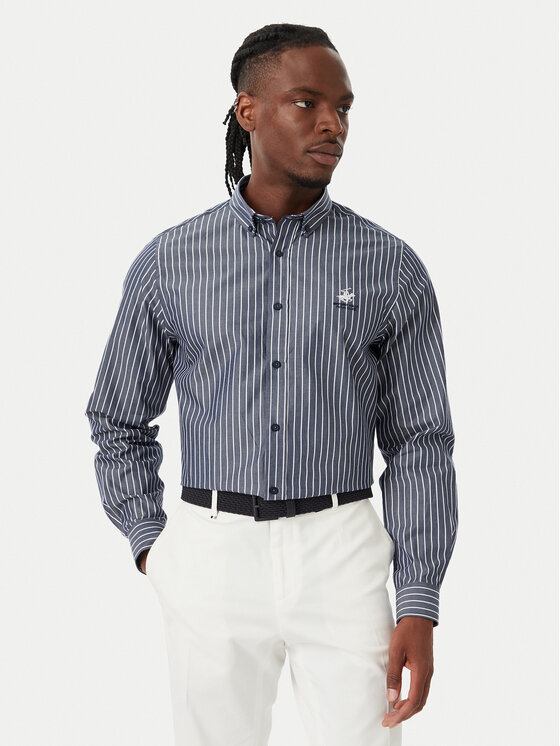 Beverly Hills Polo Club Cămașă P-SS26M-BRASS Bleumarin Regular Fit