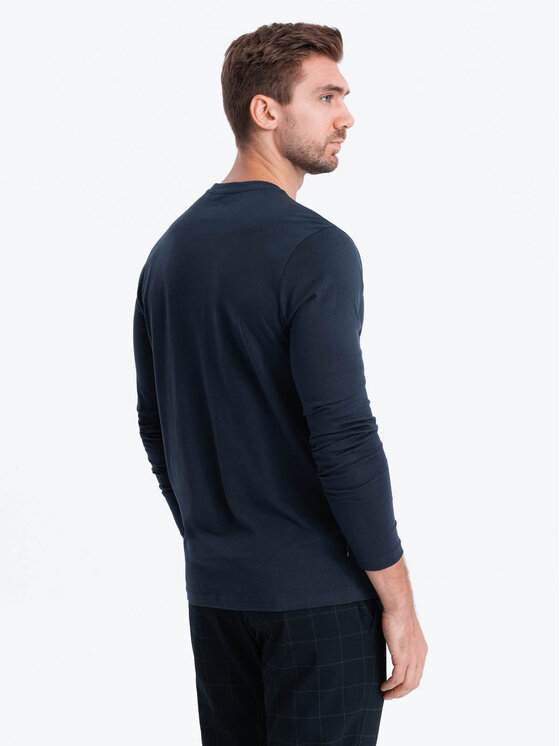 Ombre Ombre S dlouhým rukávem OM-LSCL-0107 Tmavomodrá Fitting Fit