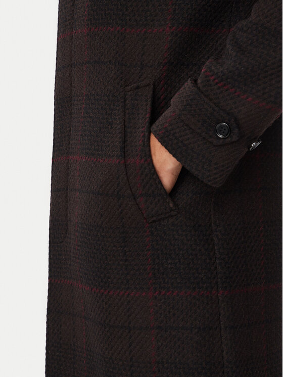 HUGO HUGO Volneni plašč Mettos2641 50567309 Temno rjava Regular Fit