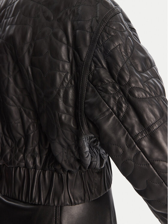 HUGO HUGO Geacă de piele Lesana 50542331 Negru Relaxed Fit